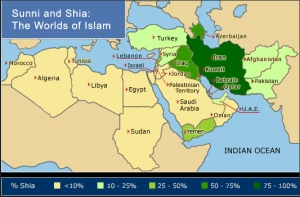 Shia and Sunni Map of the Middle East